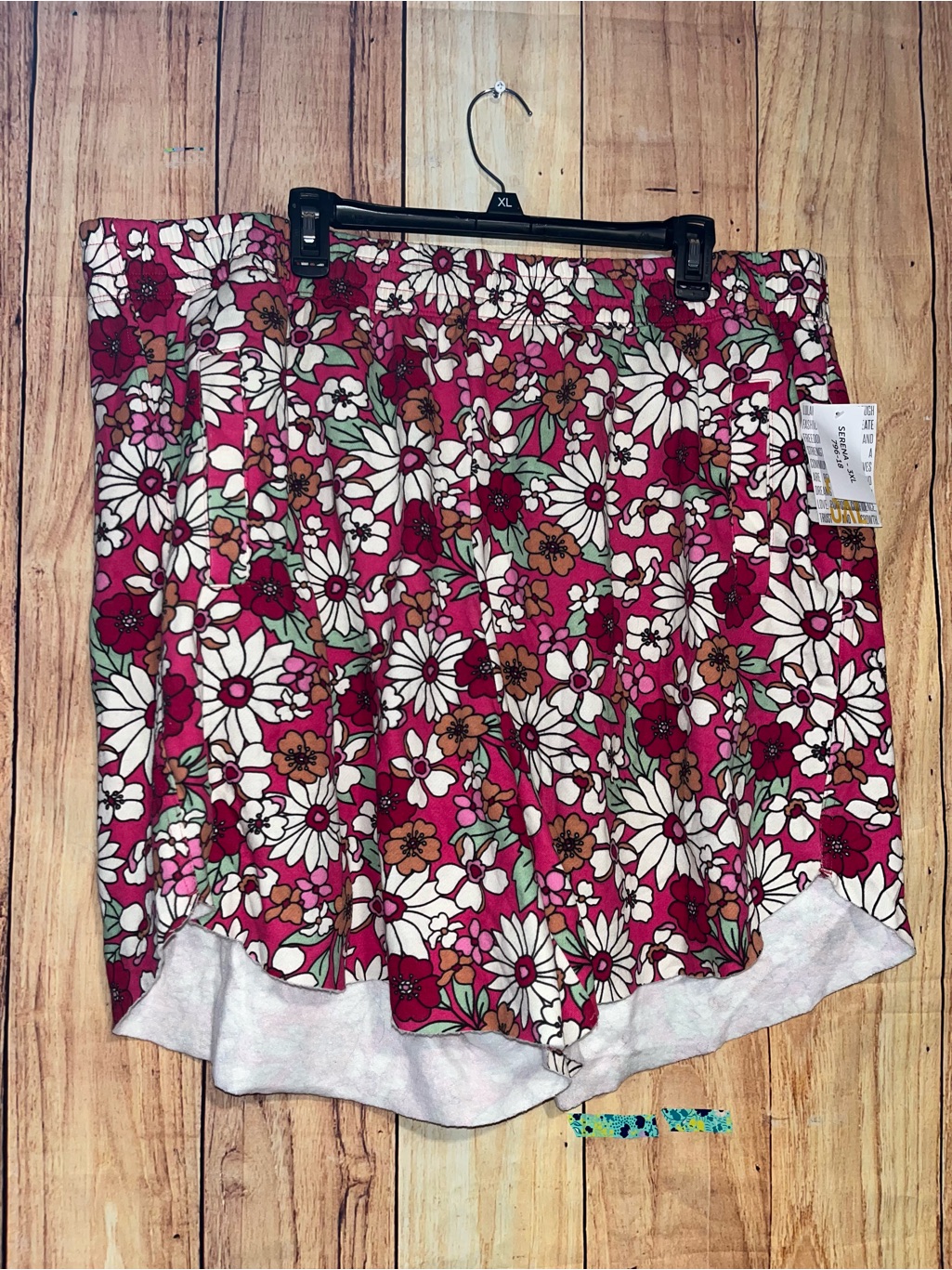 Lularoe Serena Lounge Shorts Nwt Size 3xl Plus Size Floral Daisy Pink